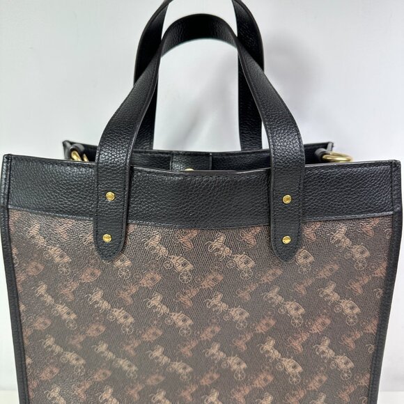 Coach Field Tote 2 Way Hand Shoulder With Horse /Carriage Print Style # 89143 - Picture 11 of 16